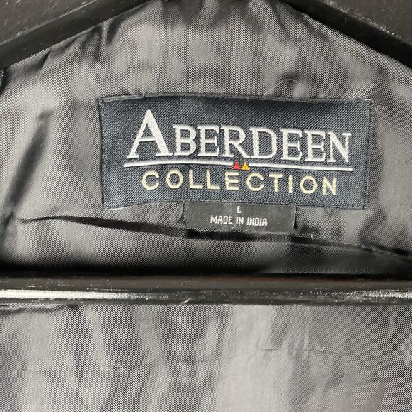 Aberdeen Collection Jacket Mens Large Black Wool Blend Zip Front Insulated Lined - Picture 9 of 16
